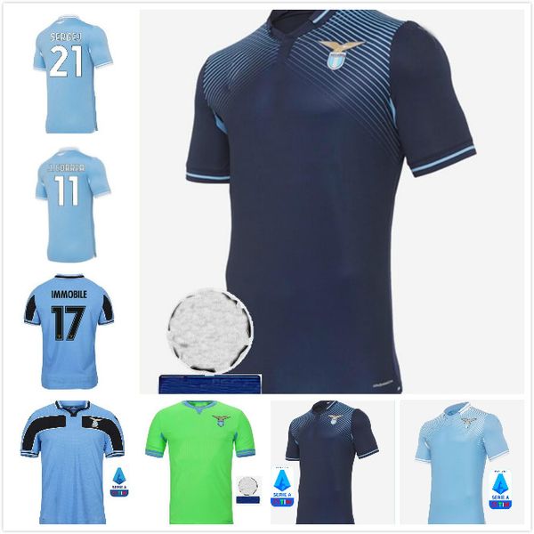 

20 21 lazio cup league soccer jerseys away green third 2020 2021 football shirts special luis immobile men kids kits maglia da calcio, Black;yellow