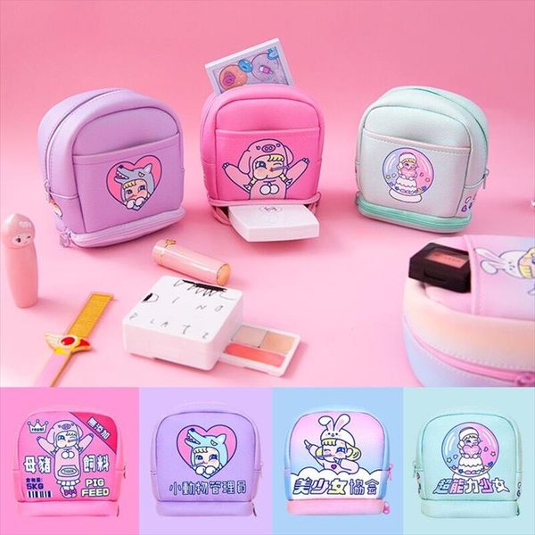 

новые bentoy девушки косметические случаи holder milkjoy кролик мультфильм печатных макияж мешок многие карман двойной слой туалетные сумки