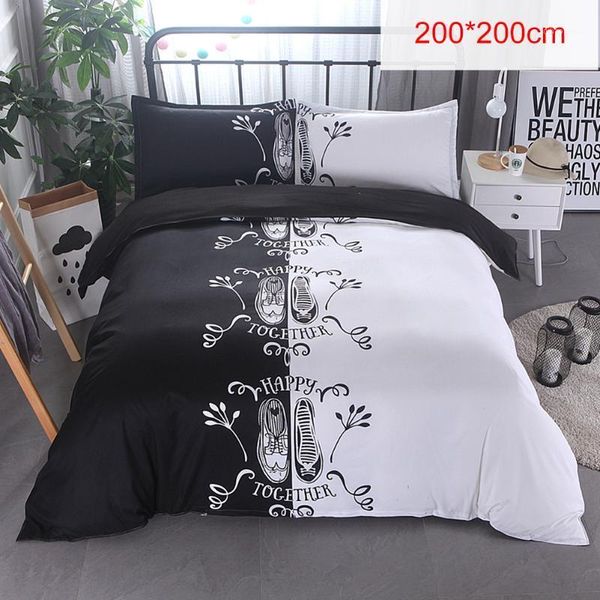 

3pcs luxury couple 3d print black/white duvet cover set bedding pillowcase1