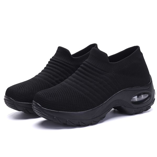 

2021 the new spring fashion woman platform lady black vulcanize shoes comfort half mesh slip in apartments ylvj