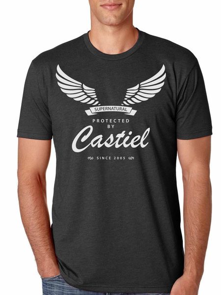 

sport protected by castiel supernatural men's shirt in summer of 2019 fashion printed pop cotton man tee funny tee shirts