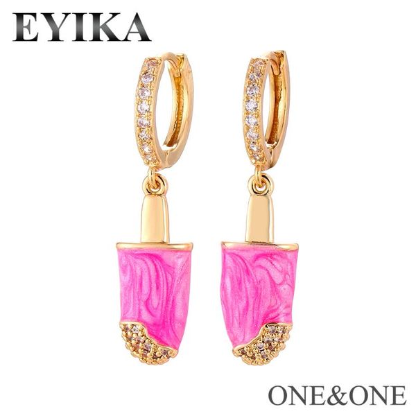 

hoop & huggie eyika 2021 est small earrings design popsicle sticks shape eardrop earring trend women cz jewelry gold color 1 pairs, Golden;silver