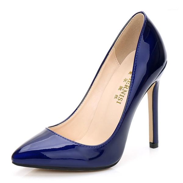 

women high-heeled 11cm pumps classic prom wedding office shoes plus size 35-45 leather new fashion high-heeled ladies1, Black