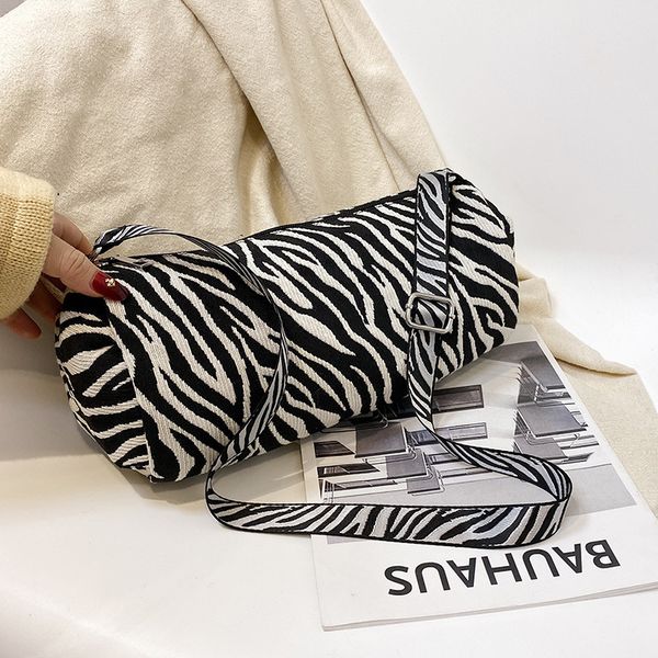 

zebra pattern малый холст сумки на ремне для женщин 2020 casual сумки и кошельки женские фирменные trend lux ​​сеть hand bag