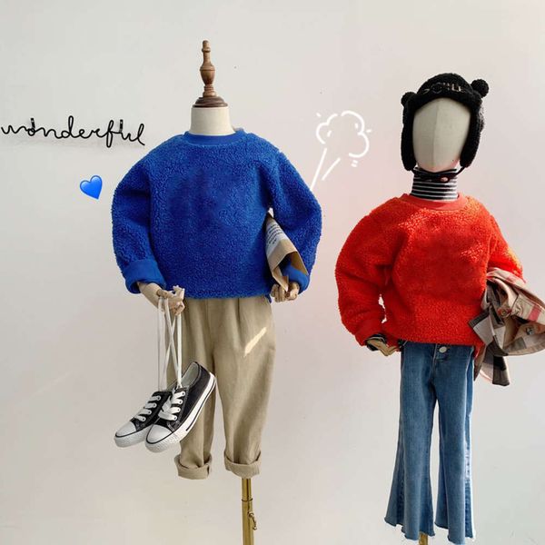 

autumn cotton women's winter pullover korean sve solid blue long children's wear 12102331, Black