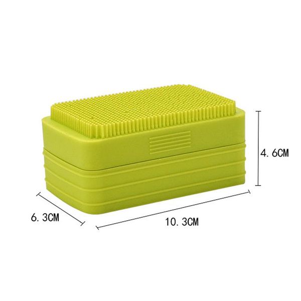 

soap box with lid & brush multifunctionnal soap storage tray sile soap stand bath holder dishes for bathroom tools q bbydxp