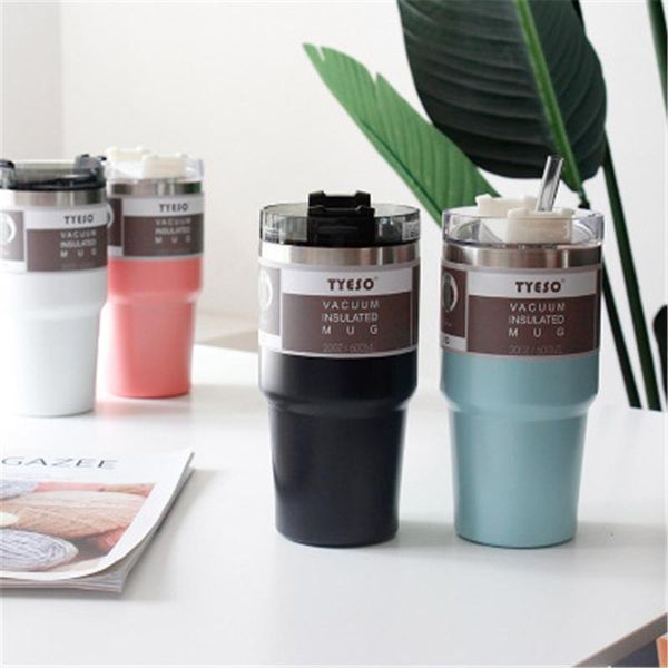 

vacuum cup flask student with straw style simple literary girl net red water cup stainless steel large capacity ice fighter1