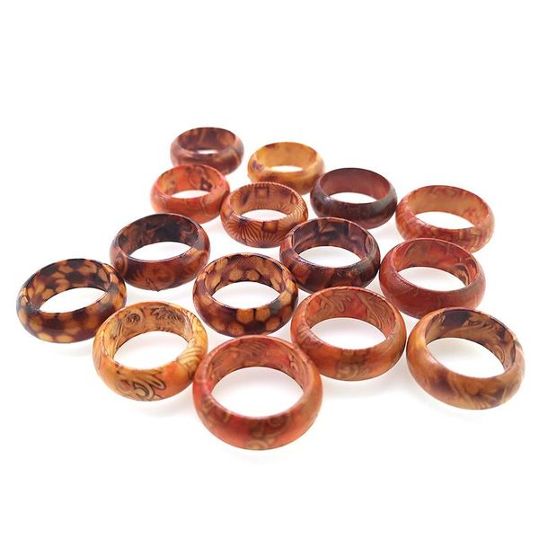 

cluster rings yd&ydbz wood 5 sizes round jewelry harajuku gothic wooden fashion finger ring accessories wholesale, Golden;silver