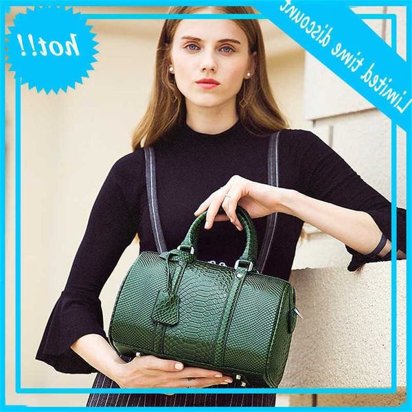 

2021 new fashion layer leather boston one shoulder portable women's bag