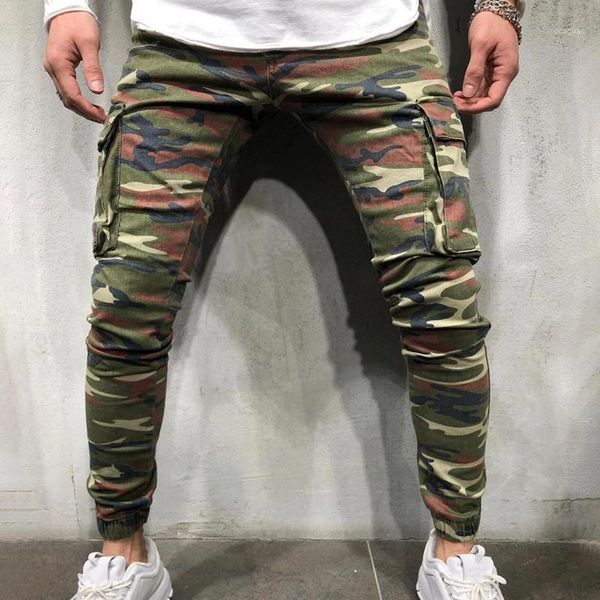 

cofekate 2020 fashion men denim pants camouflage jeans fitness workout joggers sweatpants hip hop skinny jeans men1, Blue