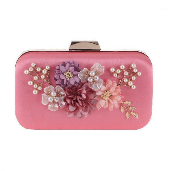 

evening bags luxury diamond clutch handbag pink embossed floral bag women handbags beading dress should messenger bags1
