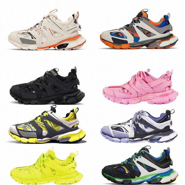 

paris 3.0 track s triple s clunky sneakers grey orange mens blue version designer women men sport shoes sneaker size 36-45 s2gc#, Black