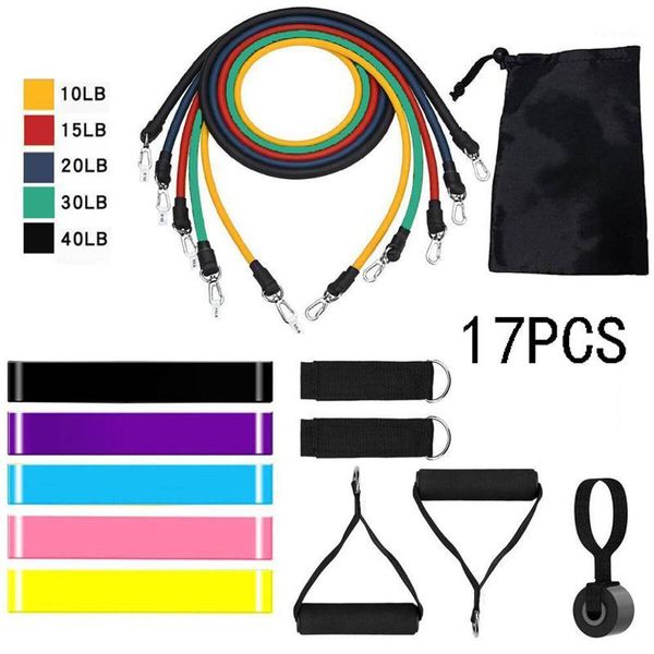 

resistance bands tpe 17 piece set fitness rally pulling rope workout equipment elastic band for sports bands1