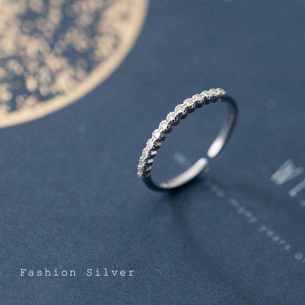 

s925 sterling silver ring female korean fashion wholesale white cibic zirconia rings personality open finger joint ring jewelry