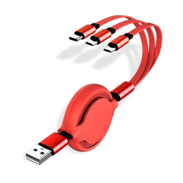 

высокое качество быстрая зарядка usb кабель 3 в 1 общие micro телескопической зарядное устройство данных line1.2m