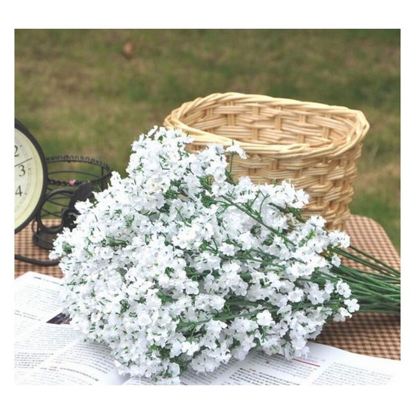 

elegant artificial babysbreath flowers artificial white gypsophila fake silk flower plant home wedding party home jllrap sport77777