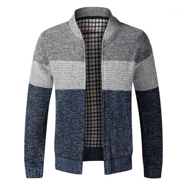 

men's sweaters 2021 autumn men patchwork wool cardigan sweater jumper winter striped pockets knitted outwear coat sweatercoats o-neck1, White;black