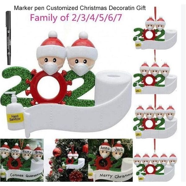 

factory2na3with christmas quarantine party customized decoration marker gift pen personalized family of 7 ornament pandemic distanc