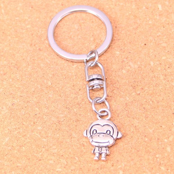 Mode Schlüsselbund 15*27mm doppel seiten affe Anhänger DIY Schmuck Auto Schlüssel Kette Ring Halter Souvenir Für Geschenk