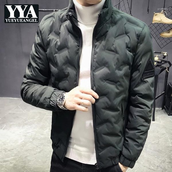 

new brand winter mens overcoat clothing casual men parkas slim warm thermal coat male standing collar parka jacket11, Black