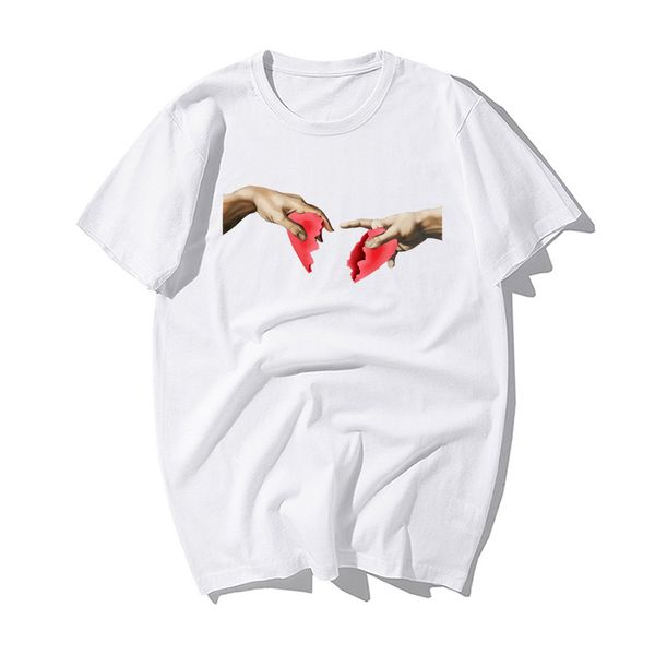 

michelangelo heart break print funny summer cool hip hop short sleeve tshirt harajuku streetwear hooded sweatshirt hoodie men t shirt