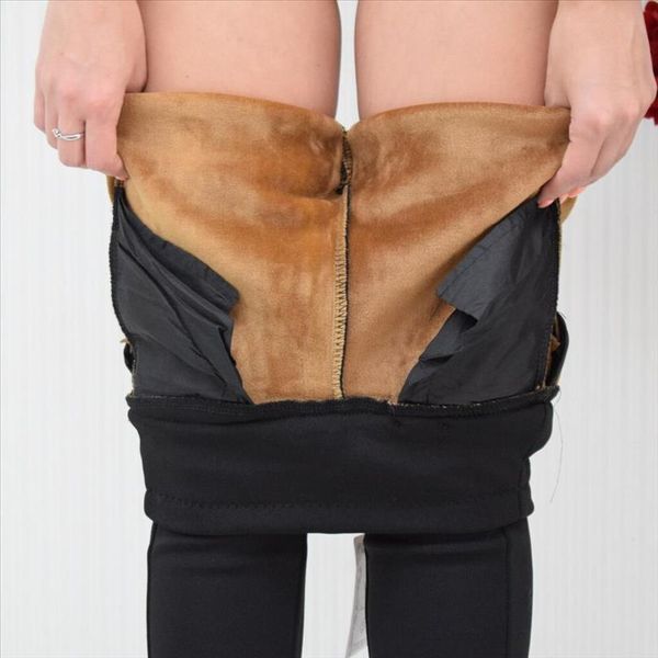 

толстые теплые женские штаны 2020 новая осень зима тощий бархатный шерстяной флисовой легинги женщин брюки кашемировые брюки женские плюс ра, Black;white