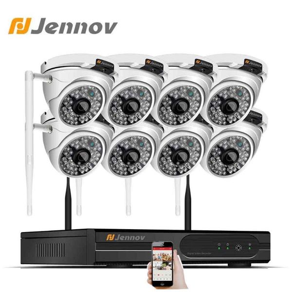 

systems jennov 2mp 1080p nvr wifi video surveillance wireless cctv camera 8ch outdoor waterproof ip 66 hd home security