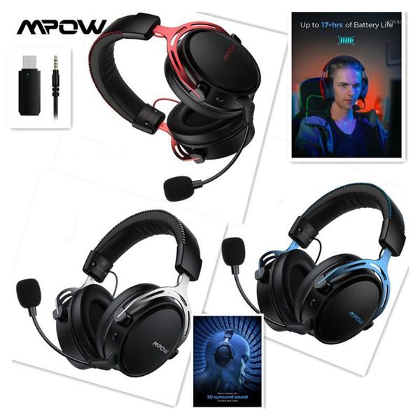 

mpow 3.5mm usb/2.4g wireless gaming headphones with microphone gamer stereo noise cancelling mic headset for /pc/xbox-one1