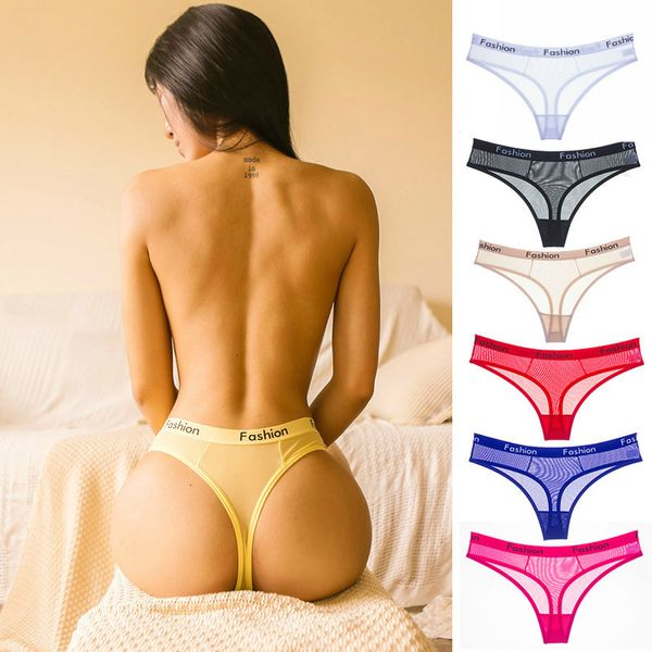 

european and american style seamless thong women's transparent low waist temptation ultra-thin plu size panties, Black;pink