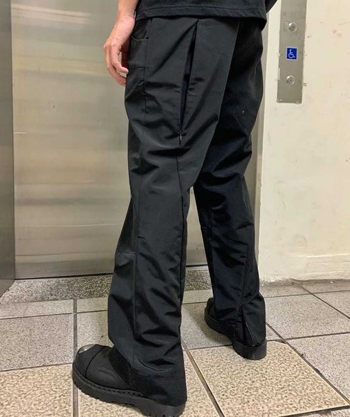 

men's pants kiko kostadinov style zipper deconstruction micro horn tooling three-dimensional cutting straight tube loose pants, Black