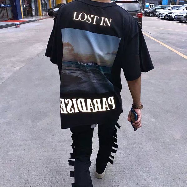 

askyurself vintage wave california p wash and old fog high street trend loose short sleeve t-shirt