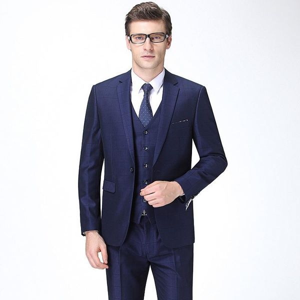 

autumn and winter new men's suit korean business slim waistcoat three piece suit youth fashion men's, White;black