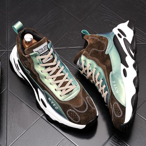 

смешанный цвет хип-хоп мужская обувь моды платформы кроссовки повседневные квартиры бездельников обувь ботильоны chaussure homme, Black