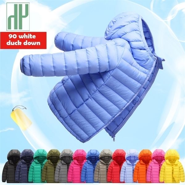 1 4 7 12 14 ano jaqueta de inverno meninos casaco 90% pato para baixo penas luz crianças outono meninas de bebê jaquetas crianças parka outerwear lj201017