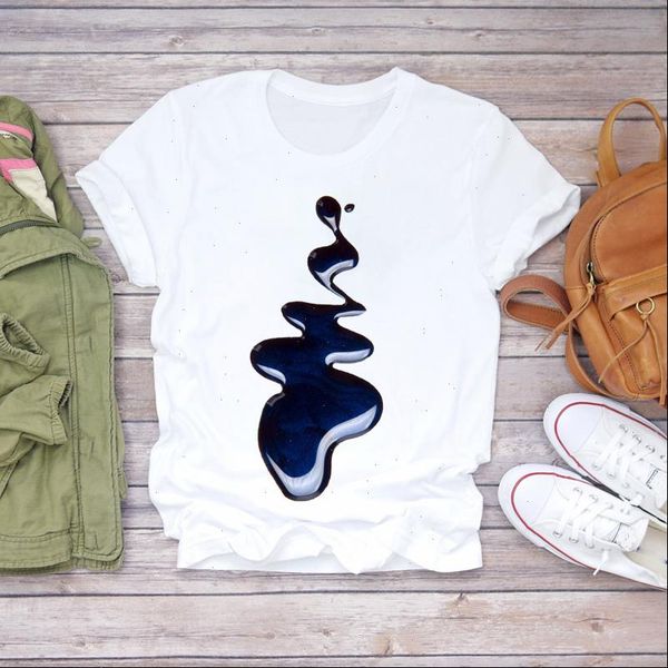 

women 2021 summer fingernail 3d nail printed short sleeve t shirts t shirt ladies womens graphic female tee t shirt, White
