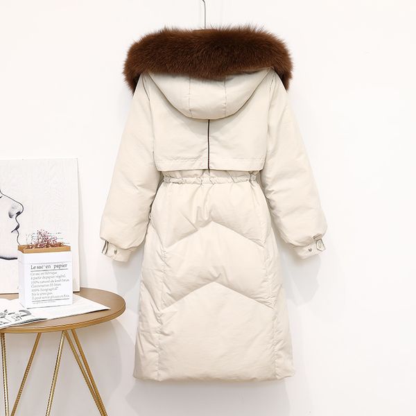 

women's windbreaker winter down jacket women 2020 real fox fur collar coat korean clothes woman parkas mujer chaqueta lxr569, Black