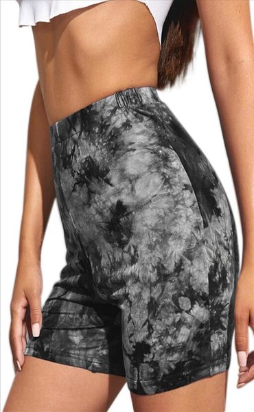 

womens shorts, tie dye printed high waist sweatpants, womens yoga shorts, blue grey green pink purple drop shipping good quality new fashion, White;black