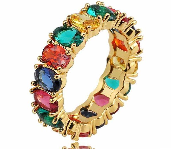 

luxury grade quality multicolor round and square cz cluster rings fashion exquisite hip-hop finger rings gold silver plated11