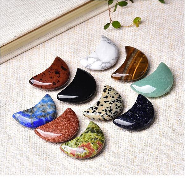 

1pc natural quartz crystal crescent moon shaped gemstone healing stone natural polished quartz crystals home decoration qylnhz, Black