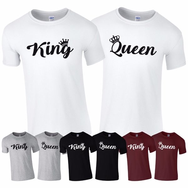 

new fashion brand king queen his & hers matching couple romantic gift sport hooded sweatshirt hoodie t shirt