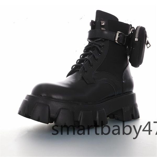 

progettista oblique explorer ankle boot for women men calf leather leanther martin platform boots winter boots high sneakers, Black