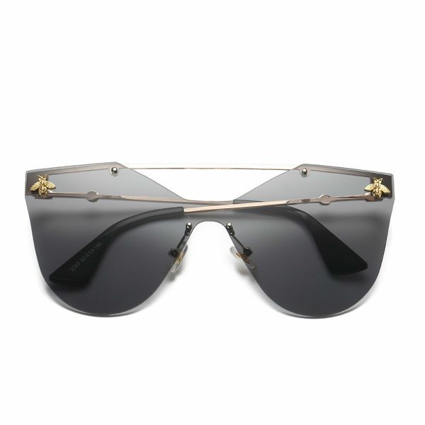 

retro cat eye sunglasses conjoined sun glasses fashionable all-match little bee sunglasses men's and women's borderless sun eyes, White;black