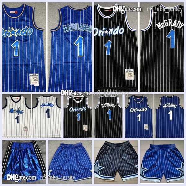 

vintage mens 1 anfernee hardaway mitchell ness swingman jersey authentic stitched retro classic mesh 32 1 mcgrady basketball jerseys shorts, Black;red