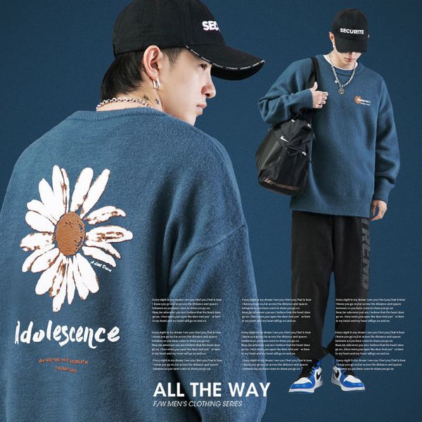 

privathinker men's winter warm korean streetwear fashion pullovers sweater autumn graphic printed casual male clothing q1113, White;black