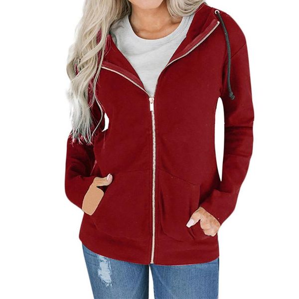 

womail outwear sweatshirt coat women zipper cotton winter jacket women hooded jacket woman, Black;brown