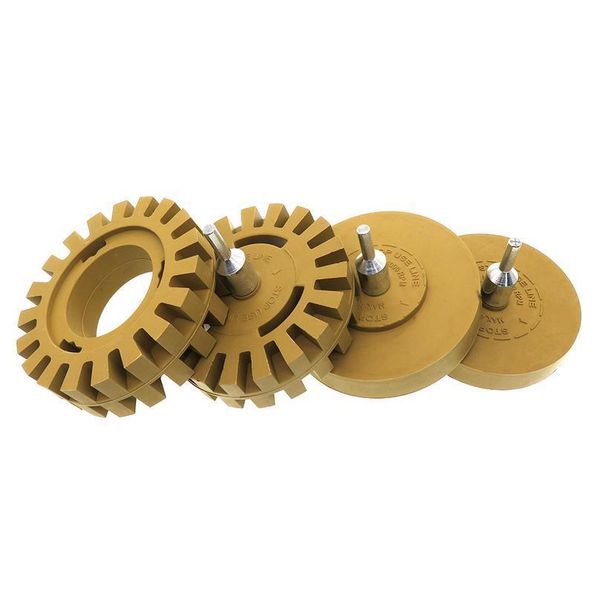 

3.5/4inch decal removal rubber eraser wheel for remove car pinstripes, stickers, adhesive vinyl decals power dril bbyfgp