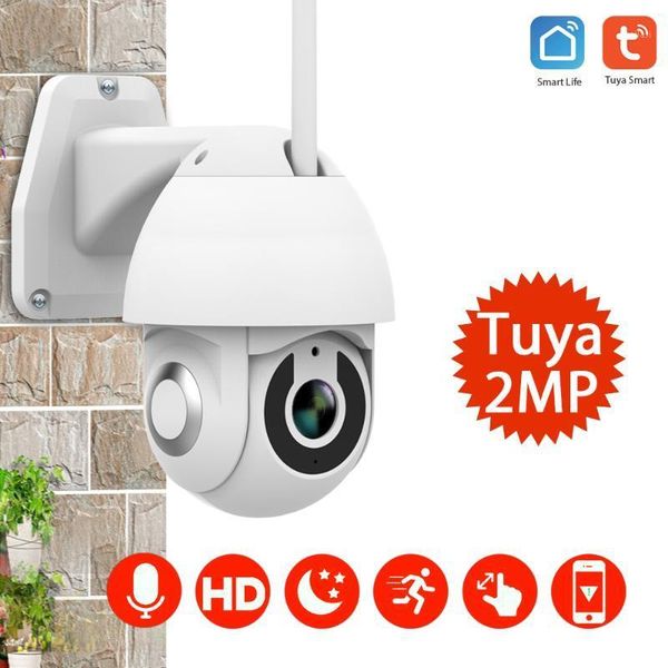 

hd 1080p tuya smart wifi ip camera ip66 waterproof outdoor auto tracking camera support motion detection alexa echo show1