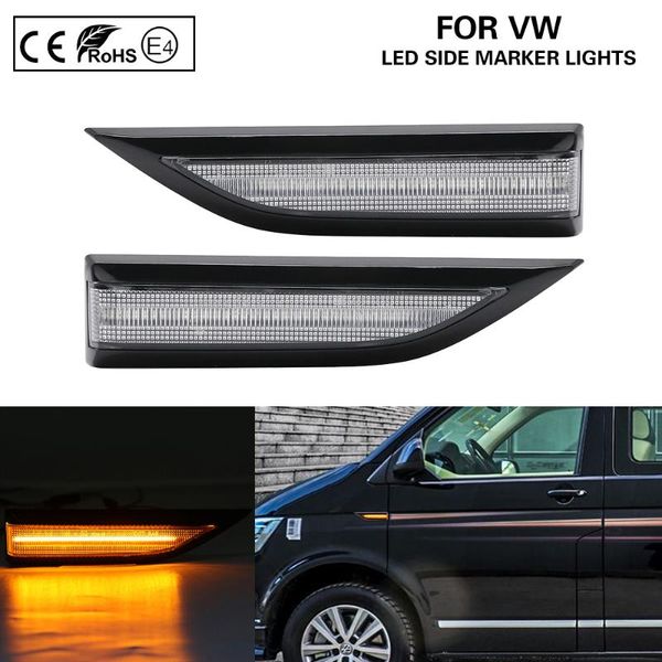 

2x clear amber led side marker lamp turn signal light for vw t6 2020