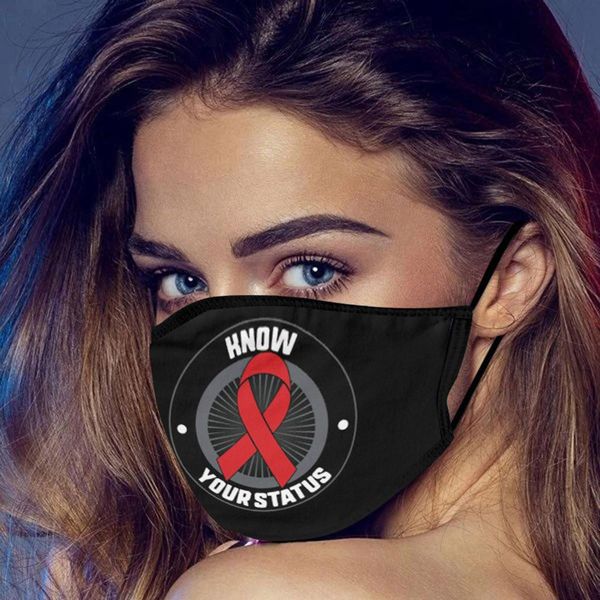 

red ribbon printed mask safety protective mouth face cover warm dustproof face masks washable cotton mouth caps masque wmtslt