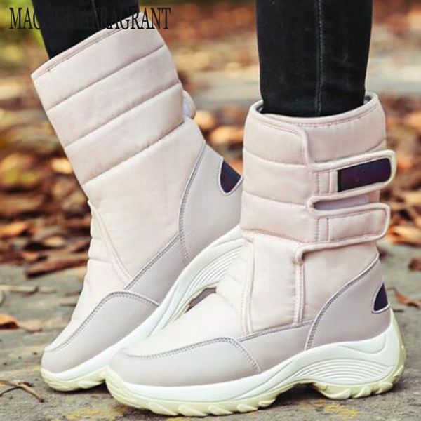 

women boots non-slip waterproof winter plus velvet casual snow boots women platform winter cotton shoes botas mujer ay100, Black